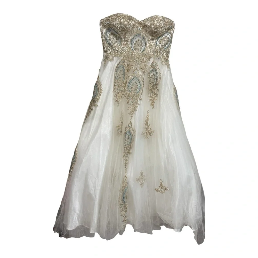 Camille La Vie White and Gold Maxi Dress - Picture 3 of 8